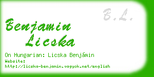 benjamin licska business card