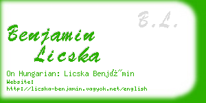 benjamin licska business card